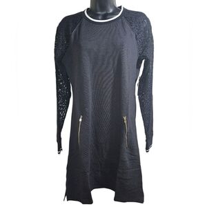 NWT Juicy Couture Fleece Lace Long Sleeve Mini Dress Medium